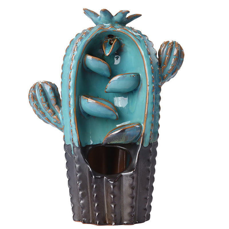 Ceramic Cactus Back Flow Incense Burner